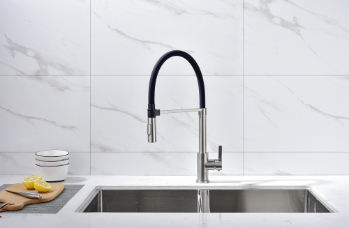 Смеситель для кухни Paulmark HALT Ha214021-BS на раковину никель - фото 2